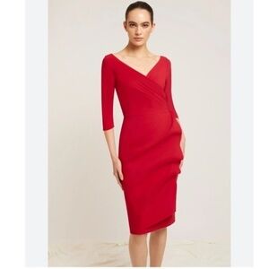 Chiara Boni Red Wrap-Style Midi Dress